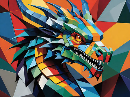 dragon on the abstract backgroundの素材