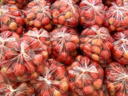 fresh organic red tomato at marketの写真素材