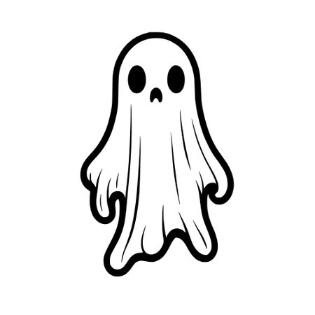 ghost cartoon isolated on white backgroundの写真素材