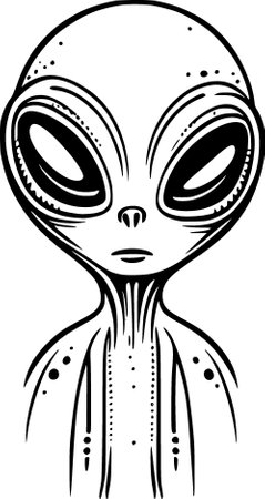 illustration of a cute alien cartoon