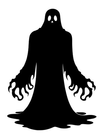 halloween scary ghost with a black backgroundの写真素材