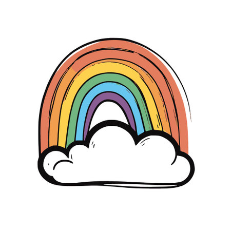 rainbow cloud weather isolatedの写真素材
