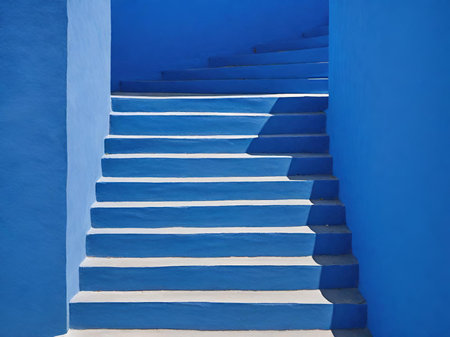 blue stairs in the cityの素材