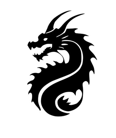 dragon icon on white background. illustrationの写真素材