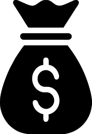 bag dollar money icon in solid styleの写真素材