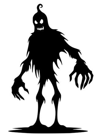 black and white illustration of monster. halloween monster.の写真素材