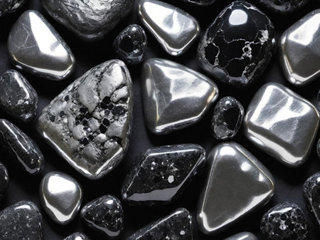 black stones on a dark backgroundの素材