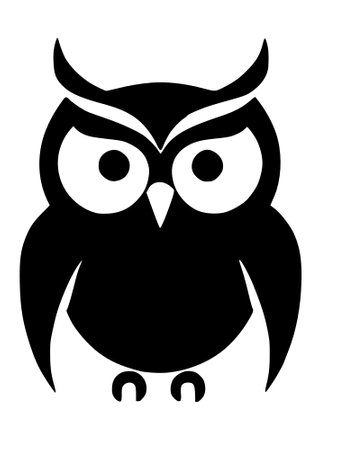 owl icon isolated on white backgroundの写真素材
