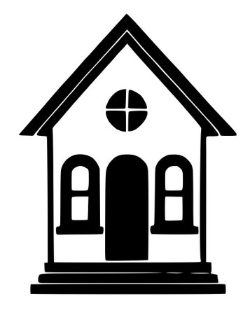 black and white home icon illustrationの写真素材