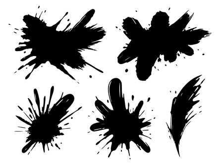 set of brush strokes. hand drawn illustration.の写真素材