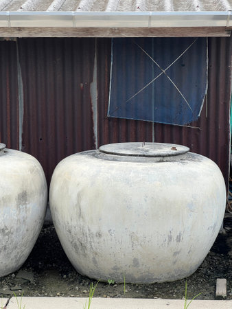 old cement water tank in country Thailand