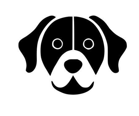 dog pet breed icon, simple styleの写真素材
