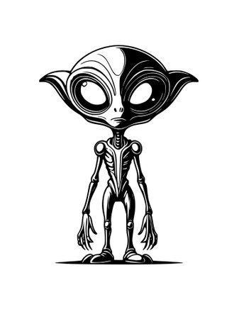illustration of alien cartoonの写真素材