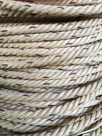 rope for fishing boat, closeup.