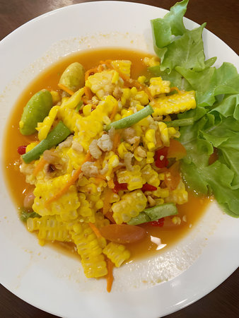 corn salad on the table