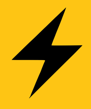 black and yellow color of lightning icon illustrationの写真素材