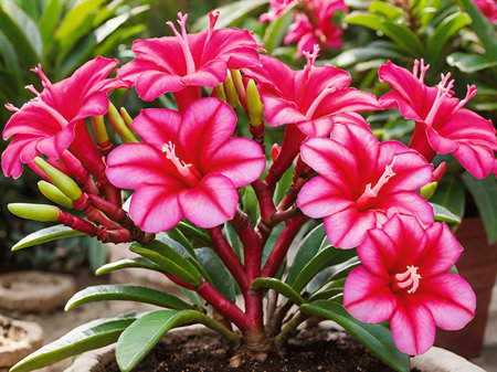 The desert rose or impala lily or Adenium obesumの素材