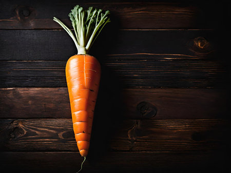 fresh carrots in rustic backgroundの素材