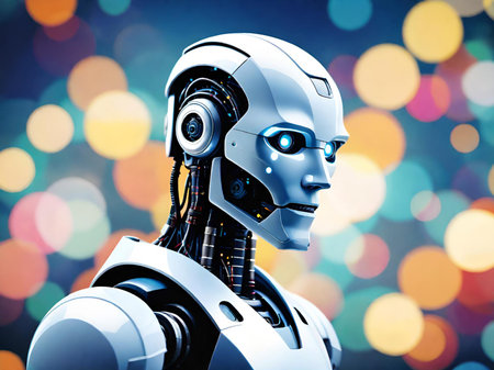 robot with blurred backgroundの素材