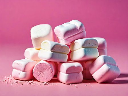 sweet marshmallow with different sizesの素材