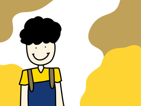 cute man with yellow background