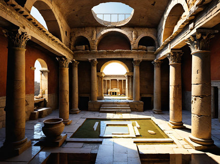 interior view of the roman templeの素材