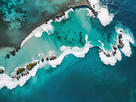 beautiful view of the island of the seaの素材