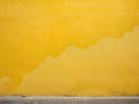 grunge yellow wall background with space for textの素材