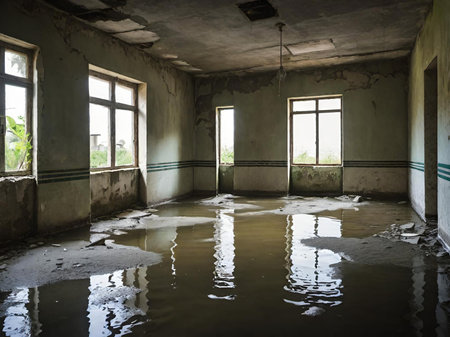 abandoned building in the cityの素材