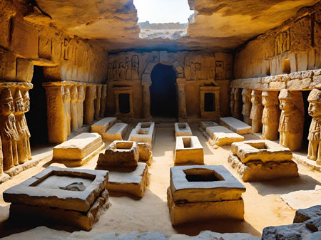 ruins of ancient city of luxor in egyptの素材