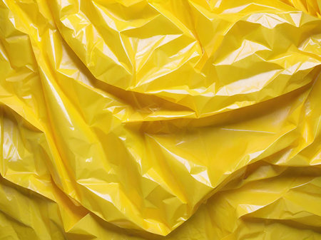 yellow crumpled paper bag texture backgroundの素材