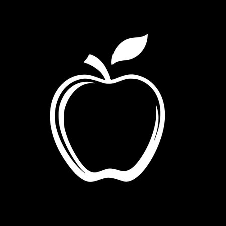 black and white of apple icon illustrationの写真素材