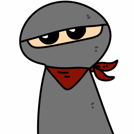drawing cartoon of a cute ninja cartoon characterの写真素材