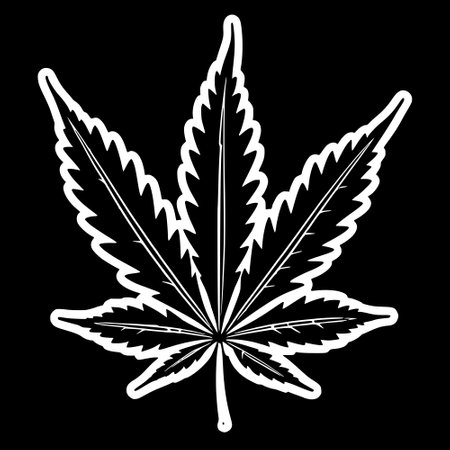 marijuana leaf icon, illustrationの写真素材