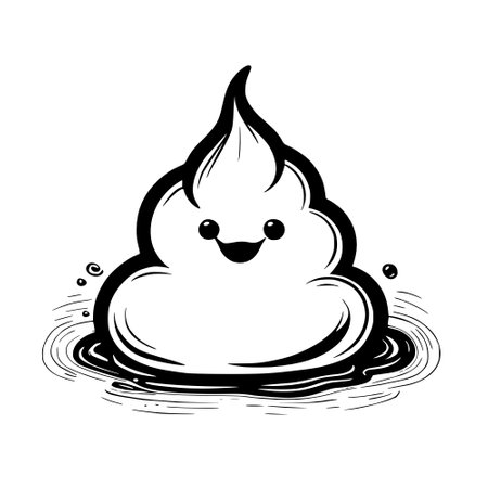 cartoon doodle poop symbol