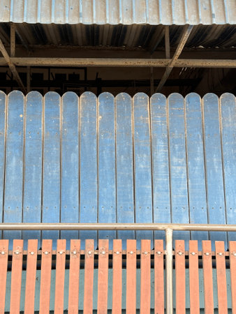wooden fence with wooden wallの写真素材