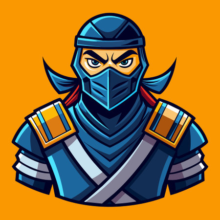 ninja mascot logo design. illustration of mascot mascot logo for sport or emblemの写真素材