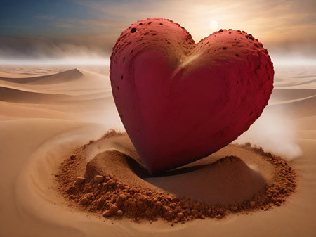 heart in the desert in love.の素材