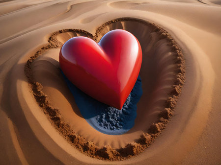 heart in the desert in love.の素材