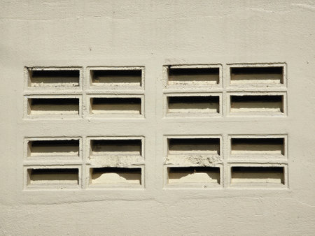hole on cement wall textureの写真素材
