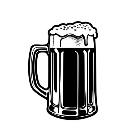 art sketch of beer glassの写真素材