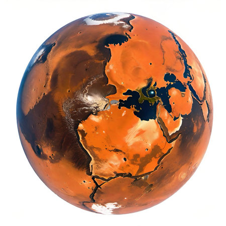 planet mars on white backgroundの素材