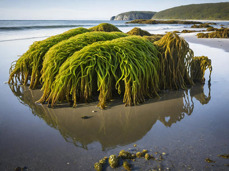 beautiful seascape with seaweed. nature conceptの素材