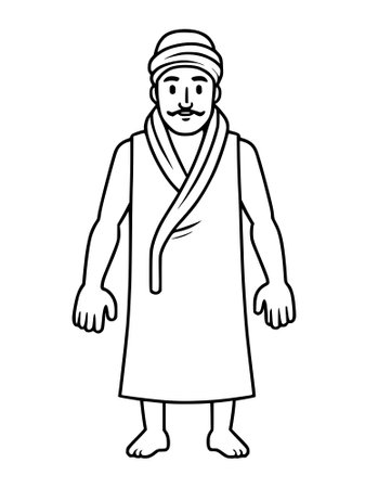 cartoon man icon over white background, colorful design, illustrationの写真素材