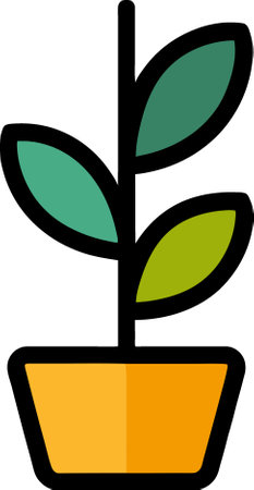 green plant cartoon icon illustrationの写真素材