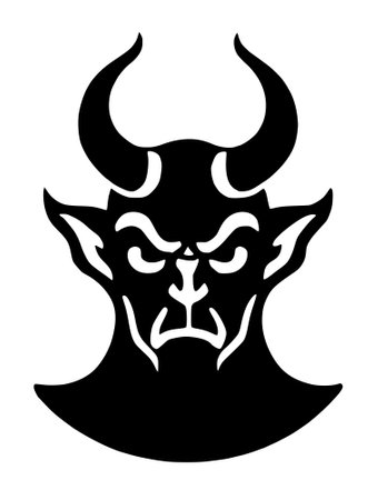 devil with horns icon. illustration