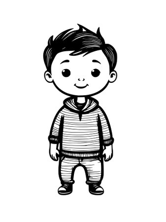 young boy avatar cartoon character illustration graphic designの写真素材