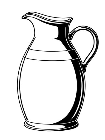 illustration of a black and white hand drawn jugの写真素材