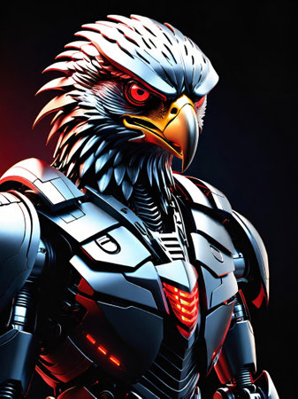 3d illustration of a eagle on black background with smokeの素材