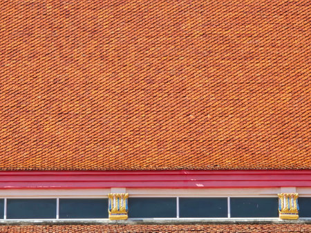 roof tiles with red tile patternの写真素材